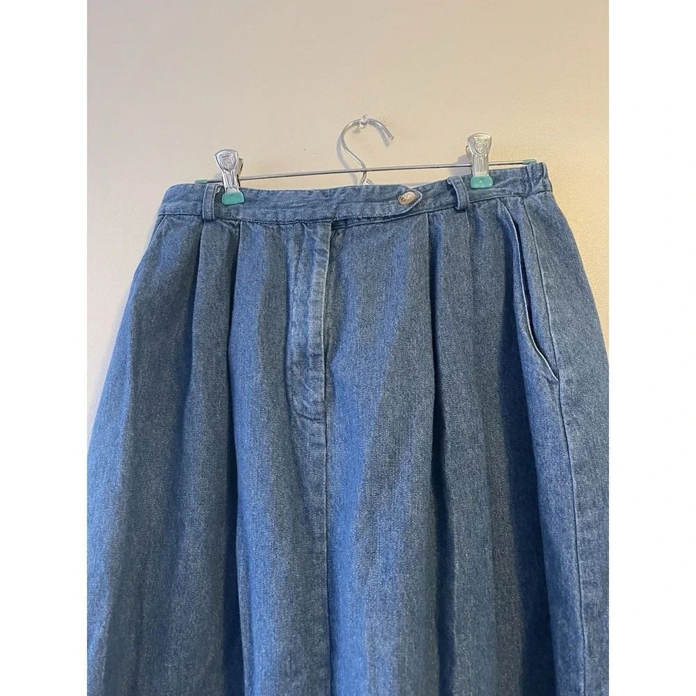 Vintage Talbots Denim Midi‎ Maxi Skirt Grunge Cottagecore Classic Minimalist